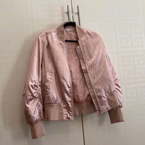 Pink Satin Bomber